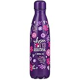 Christian Art Gifts Stainless Steel Double Wall Vacuum Sealed Insulated Water Bottle for Girls & Women: Chosen, Loved, Beautiful Inspirational Scripture, Leak/Spill-proof Thermos, Purple Floral, 17 oz
