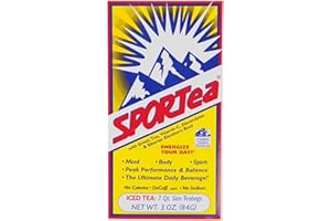 SPORTea Iced | Natural Decaf Energy Drink with Green & Black Tea, Vitamins, Minerals, Electrolytes, Yerba Mate & Siberian Ginseng | 7 Cold Brew Tea Bags | Healthy & Easy to Brew | Single Box