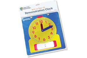 Learning Resources Write & Wipe Demonstration Clock - 1 Piece, Clocks for Teaching, First Grade Learning Games, Teaching Time Essentials, Homeschool Supplies, Classroom Supplies