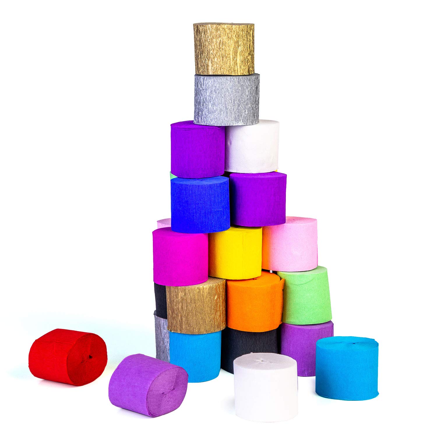 FVCENT 30 Rolls Party Crepe Paper Streamers Party Streamer Paper Decorations Assorted Colors for Birthday Party Wedding Concert and Various Festivals