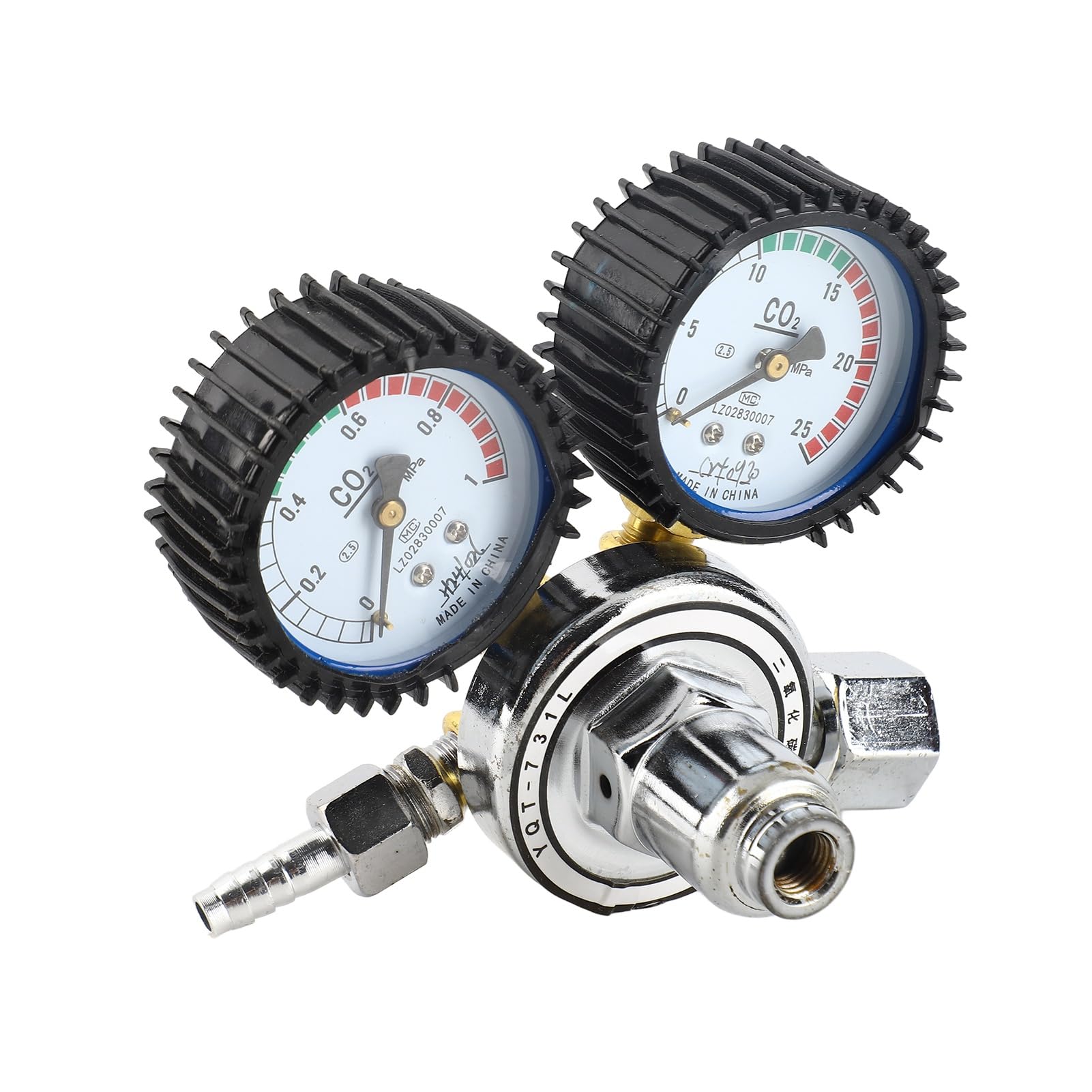 G5/8 CO2 Pressure Regulator Dual Gauge CO2 Pressure Reducer Gas Bottle Welding Regulator with Safety Regulating Valve
