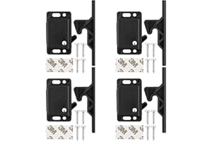 GNELLKOOR RV Drawer Latches and Catches, 4 Pack RV Cabinet Door Replacement Latch 10 LBS Pull Force for RV Camper Motor Trailor Home Office Cabinet Drawer, with Stainless Steel Screws and Double-Sided Adhesive