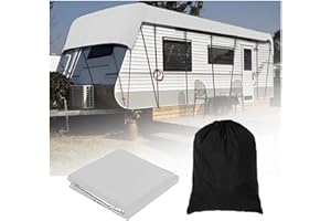 HFKJway Class C RV Cover - 210D Oxford Cloth, Wind, Rain and Snow Proof, Waterproof Camper Cover, Grey - 6.5m3m