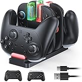 FASTSNAIL Charging Dock Compatible with Switch 2, Charging Stand for Switch 1/2 P Controller, Charging Orgnizer for Joycon 2 & for Pro Controller with Charge Indicator and USB Cable for Sega Systems