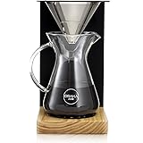 Osaka Wood Pour-Over Coffee Station - Full Brewing Set for a Homemade Pourover - 20oz. Capacity. "Mount Zao"