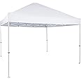 Amazon Basics 10 x 10 Pop Up Canopy Tent, Outdoor One-Push Setup, Includes Wheeled Carry Bag, 8 Pegs, 4 Ropes, 4 Weighted Bags, White