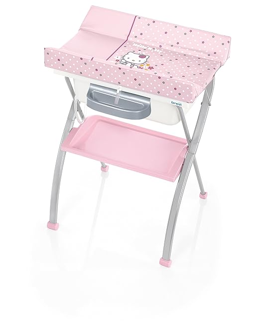 title=Brevi 567HK Royal 451 Bagnetto Fasciatoio Pieghevole, Disegno Hello Kitty, Rosa