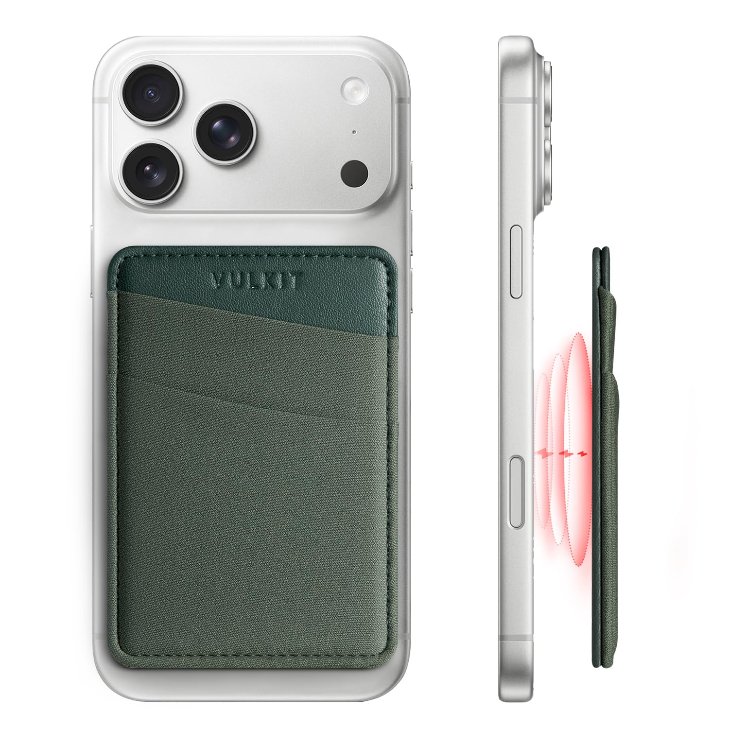 VULKIT Magsafe Wallet Compatible with iPhone 17/16/15/14/13/12 Series, Stretchy Lycra RFID Card Holder with MagSafe Magnet
