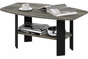 Furinno Simple Design Coffee Table, French Oak Grey/Black