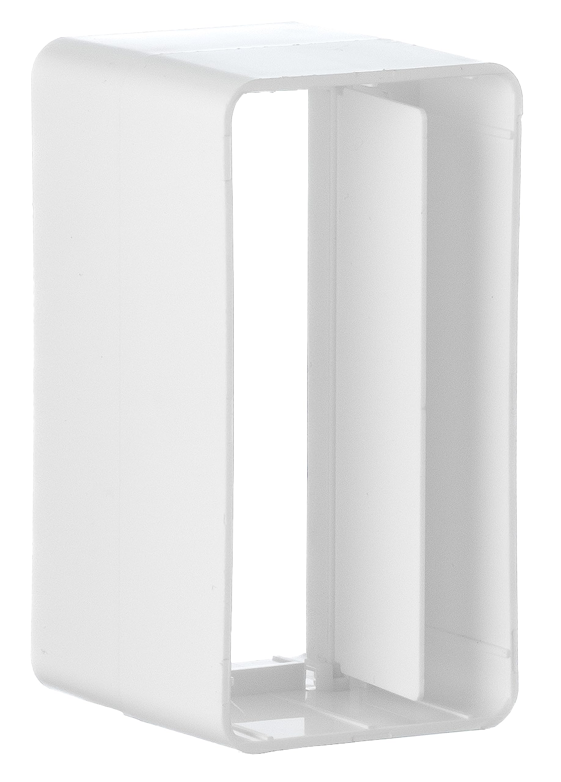 Steinberg14 White 220x55mm Flat Channel Connector with Backflow Flap - Rectangular Ducting - Backdraught Shutter 8x2 inch — image 1