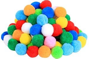 GEGEMAOYI Very Large Assorted Pom Poms for DIY Creative Crafts Decorations, Assorted Colors (100Pack 2 Inch)