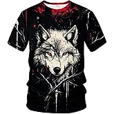 WHNBCW Novelty Men's Wolf T-Shirt Funny Animal Graphic Tee Shirt