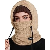 Ski Mask Fleece Balaclava, Winter Face Mask Windproof Neck Cover Warmer Hat Hood for Men Women