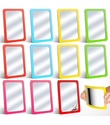 10 Espejos De Plástico Para Niños - 6x6 Pulgadas, Cuadrados, Seguros Y De Colores Para Manualidades Y Aula