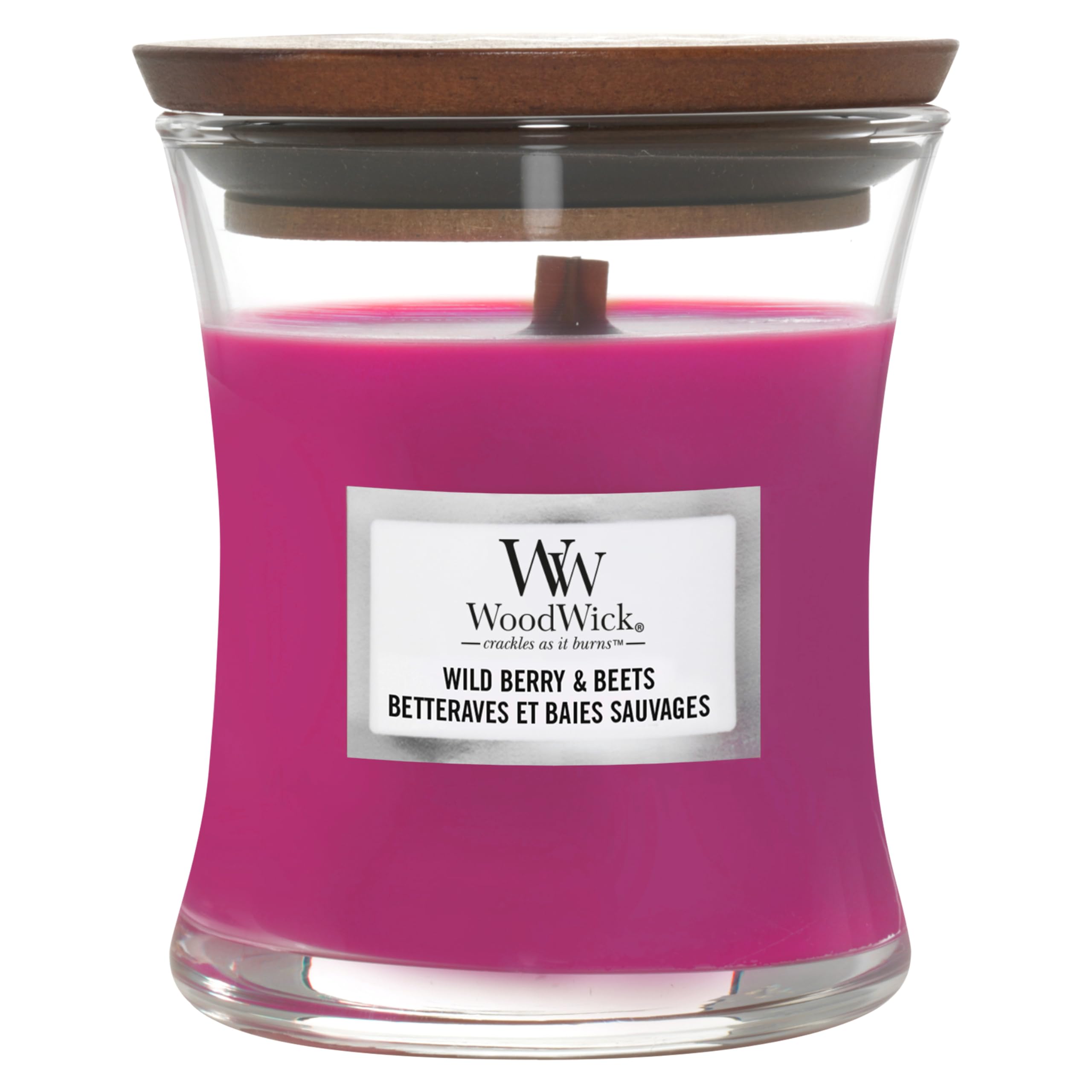 WoodWick Scented Candle with Crackling Wick | Wild Berry & Beets Mini Hourglass Candle | Up to 20 Hours Burn Time | Perfect Gifts for Women