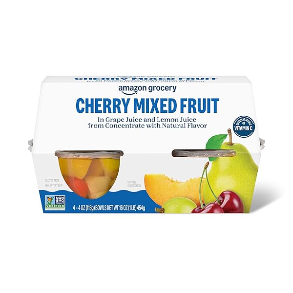 AMAZON FRESH, CHERRY MIXED FRUIT IN JUICE, 4...