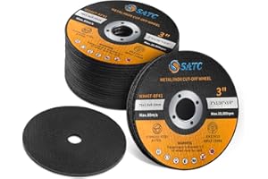 S SATC Grinder Wheel 25 PCS Cut Off Wheels 3 Inch Cut Off Wheel 3" x1/16 x3/8" Fits Any Angle Grinder Air Tool