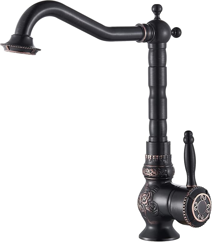 Grifo de Cocina de latón Antiguo, Base giratoria de Palanca giratoria