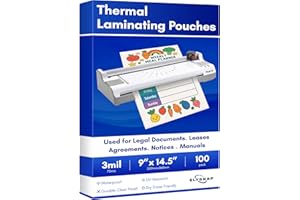Elygrap 100 Pack Legal Size Laminating Sheets 8.5"x14" (9x14.5) - 3Mil Thick Clear Thermal Pouches for Documents, Compatible 
