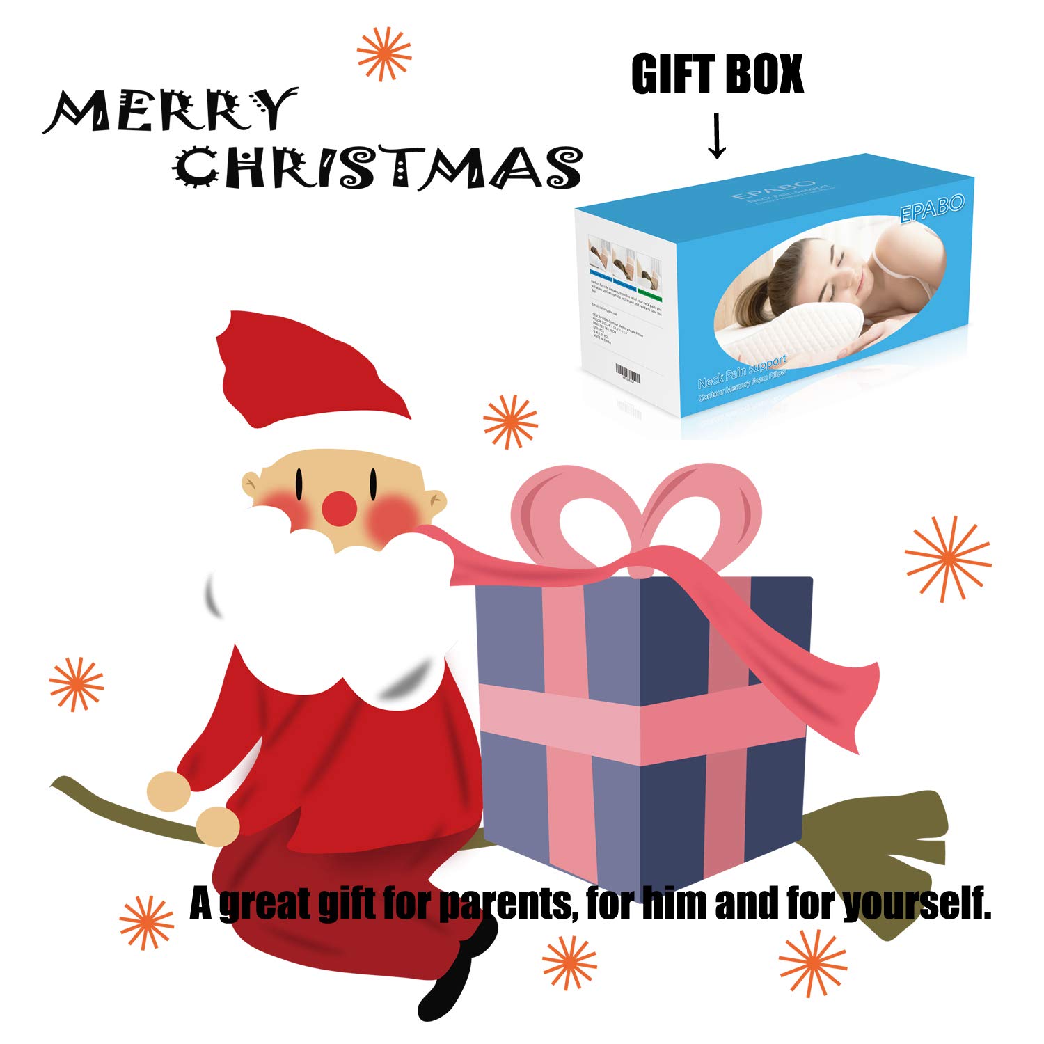 EPABO Contour Memory Foam Pillow Orthopedic Sleeping Pillows, Ergonomic