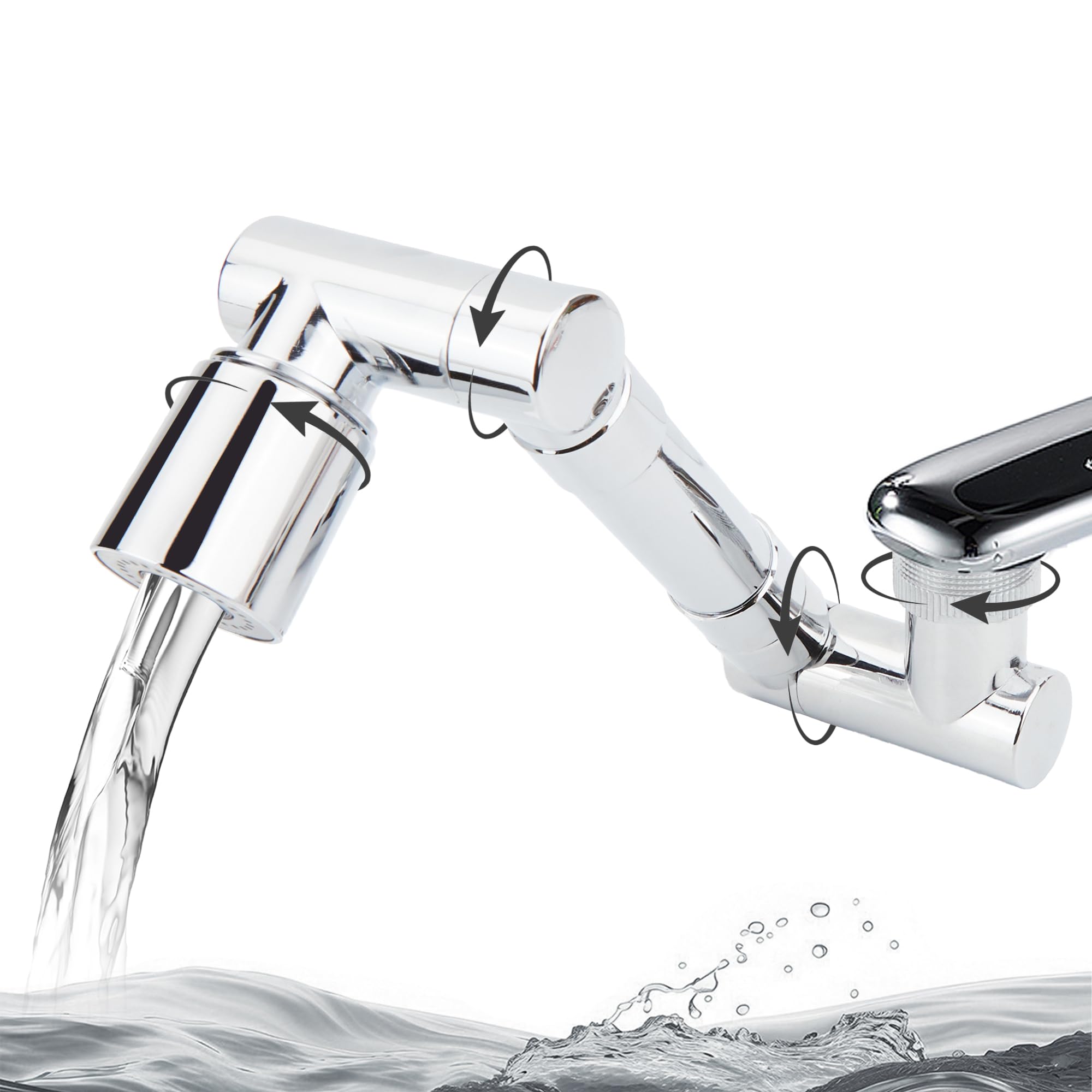 Photo 1 of 1440° Swivel Faucet Extender Sink Aerator 2 Mode Splash Water Filter Extension 360° Rotatable Spray Attachment