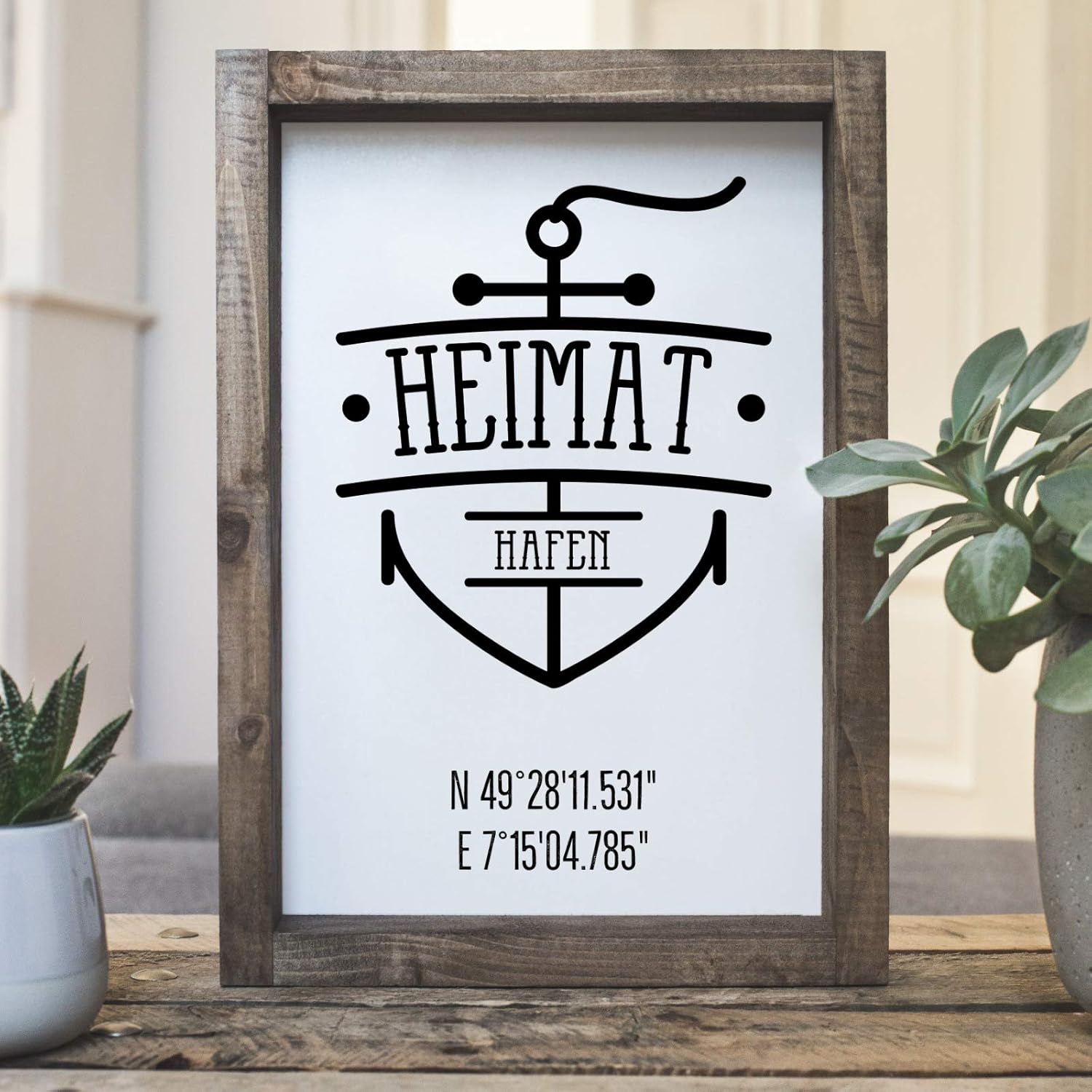 Schlafzimmer Oder Wohnzimmer Vintage Farmhouse Schild Mit Eigenen Koordinaten In 21x30 Cmheimathafen Landhaus Deko Bild Fixerupper Fur Kuche Flur Bad Handmade Produkte