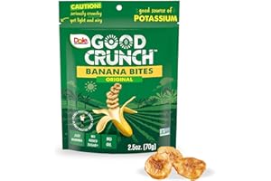 Dole Good Crunch Banana Dried Fruit Bites, Gluten Free & Vegan Snack, 2.5oz Bag