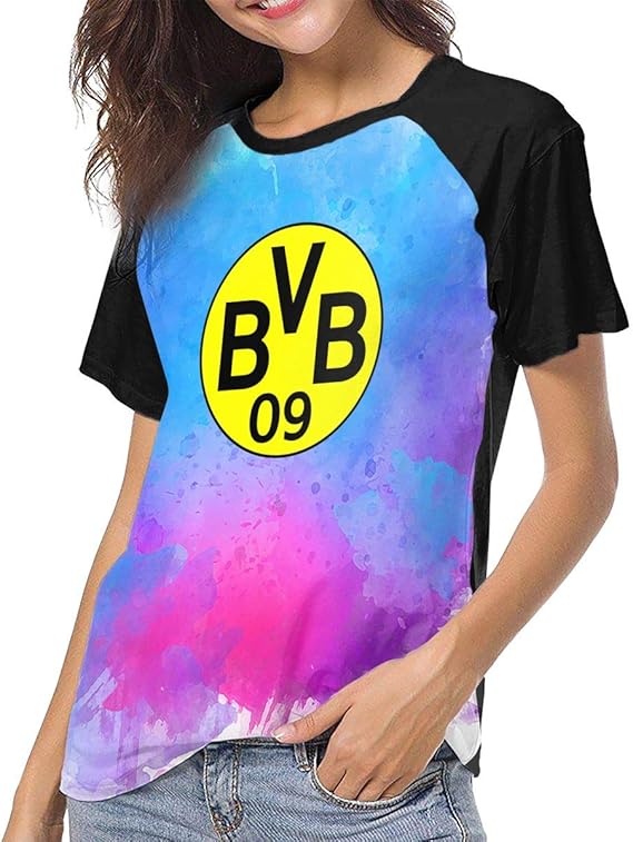 Amazon Co Jp Borussia Dortmund 野球 Tシャツ 女 半袖 丸首 吸汗速乾 伸縮性 通気性 オシャレ ファッション スポーツ 個性的 スポーツ アウトドア 服 ファッション小物