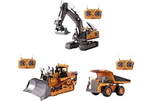 GENERIC Mudsterz - Mudsterz Trucks, Mudsterz Excavator, 2.4GHz RC Construction Vehicle with Cool Lights and Real Sounds, Realistic Engineering Design, Metal Parts, Little Builders, Big Action (A1+B1+D1)