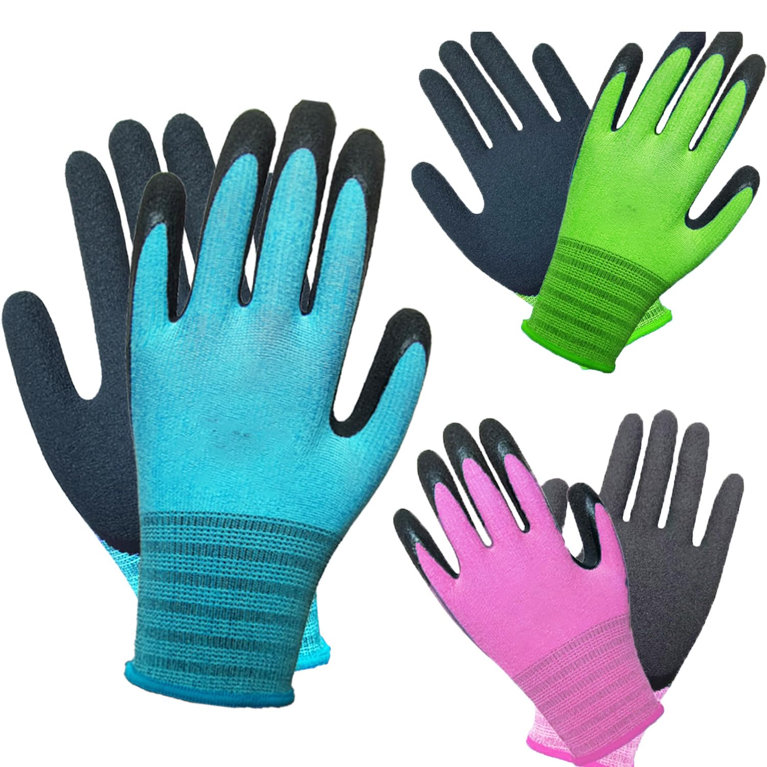 3 Pairs Gardening Gloves Superior Grip Work Gloves Durable Comfortable Breathable Multipurpose for Gardening Construction, Logistics,Warehousing,Landscaping (3Pairs Small)