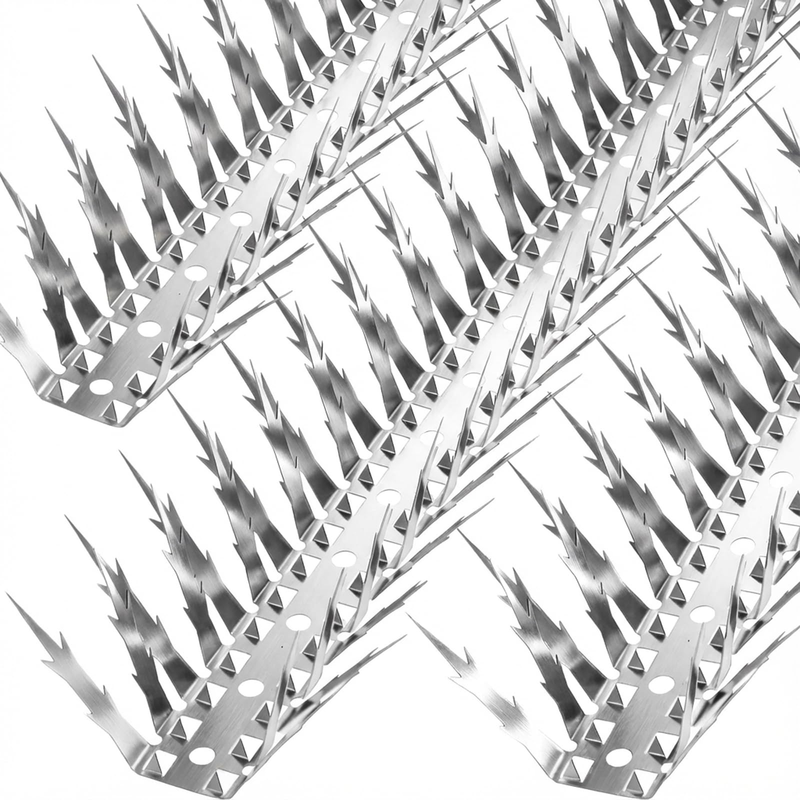 Photo 1 of Bird Spikes, 60 Feet Stainless Steel Bird Control Spikes for Outside, Pigeon and Squirrel Blocking Spikes, for Garden Fence Roof and Window - 60 Strips Covers 18m