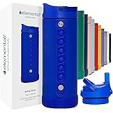 Elemental Iconic Kids Water Bottle for School - 100% Leak-Proof Insulated Water Bottles with Straw Lid & Pop-It Handle for Boys & Girls - Triple-Wall Insulated & BPA-Free, 14oz – Royal Blue