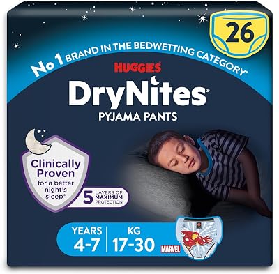 Huggies DryNites Pyjama Pants Boys 4-7 Years 17-30kg 26 Count