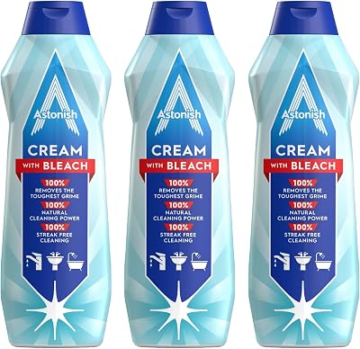 Astonish Specialist Cream Cleaner with Bleach 3 x 500ml Deep Cleaning