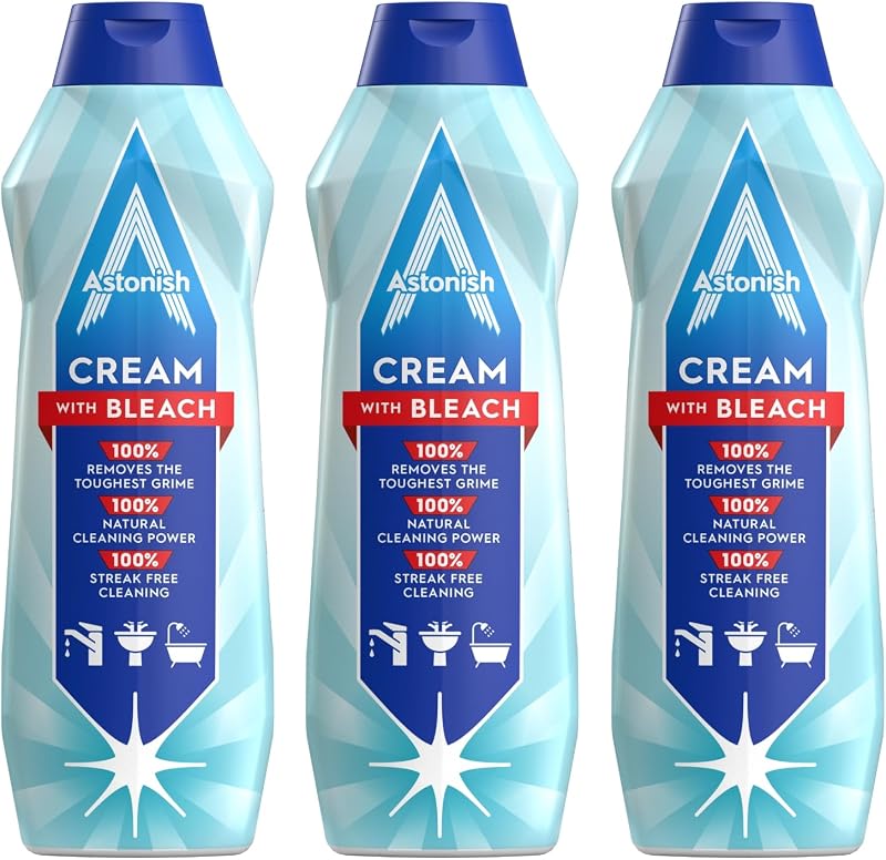 Astonish Specialist Cream Cleaner with Bleach 3 x 500ml Deep Cleaning