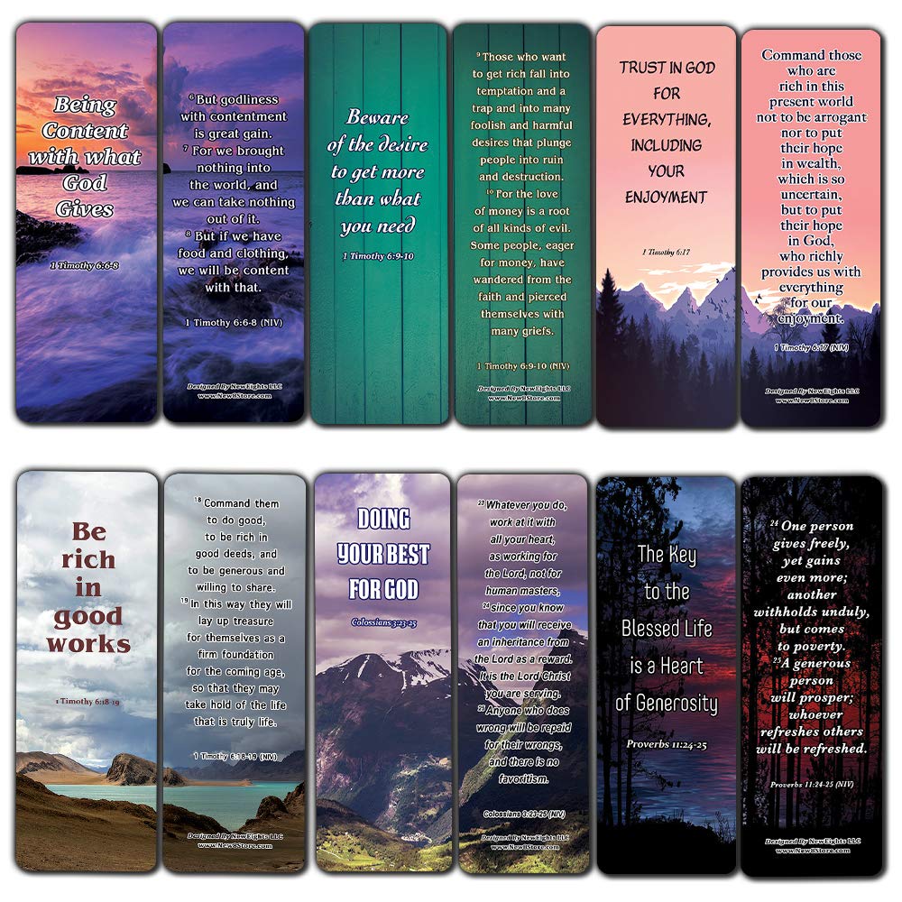 Bible verses about Getting Rich and Wealthy Bookmarks (12-Pack) - Collection of Bible Verses