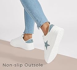 LUCKY STEP Women's Fashion Star Sneaker Lace Up Low