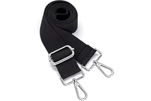 S&loyoe Thickened Solid Color Purse Straps Replacement Crossbody Bag Strap Adjustable Wide Guitar Straps for Handbags 1.5inch (Black silver buckle)