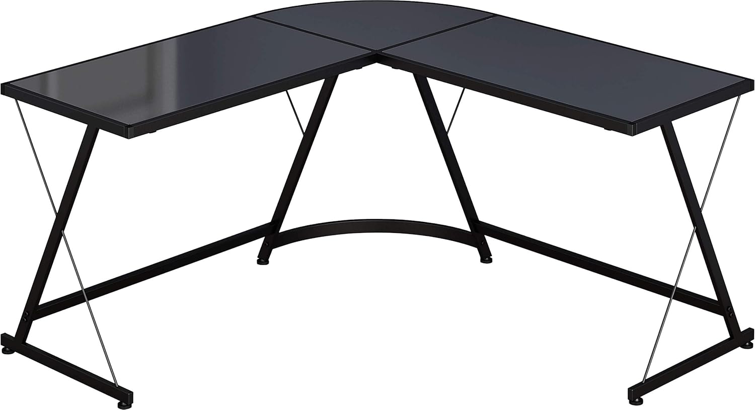 SHW L-Shape Corner Desk Computer Gaming Desk Table, Black: Home & Kitchen