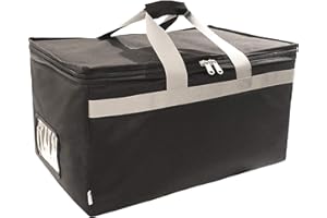 BRANDZINI Insulated Delivery Bag Carrier, 18"x12"x10" Medium Size, Waterproof and Leakproof Interior, Uber Eats Doordash Restaurant Catering