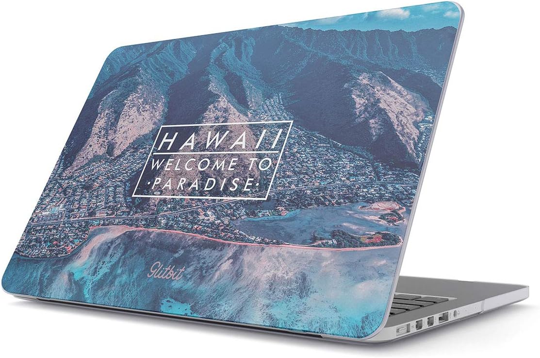 Glitbit Hard Case Cover Compatible with MacBook Pro 13 Inch Case Model: A2159 / A1989 / A1706 / A1708 with or Without Touch Bar Hawaii Welcome to Paradise Tropical Landscape Nature Summer