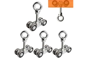 YOVXKAN 4-Wheel Silent Trolley Assembly Rollers.Strut Channel Rollers Trolley.for use with 1-5/8" Wide and All 1-5/8" or Taller Strut Channel with M10 Bolt (Pack of 4)