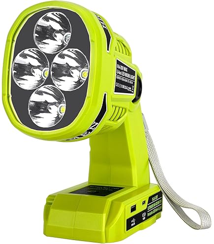 RYOBI 18V ONE+ LED Workbench Shop Light 18 Volt Flashlight, Green