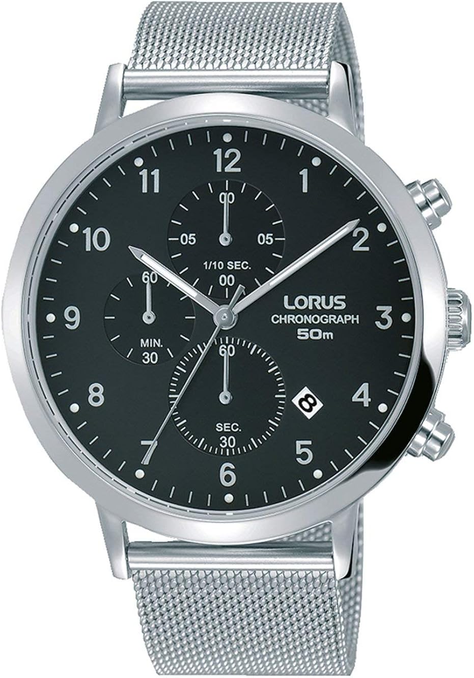 Lorus Mens Chronograph Quartz Watch with Stainless Steel Strap RM311EX9