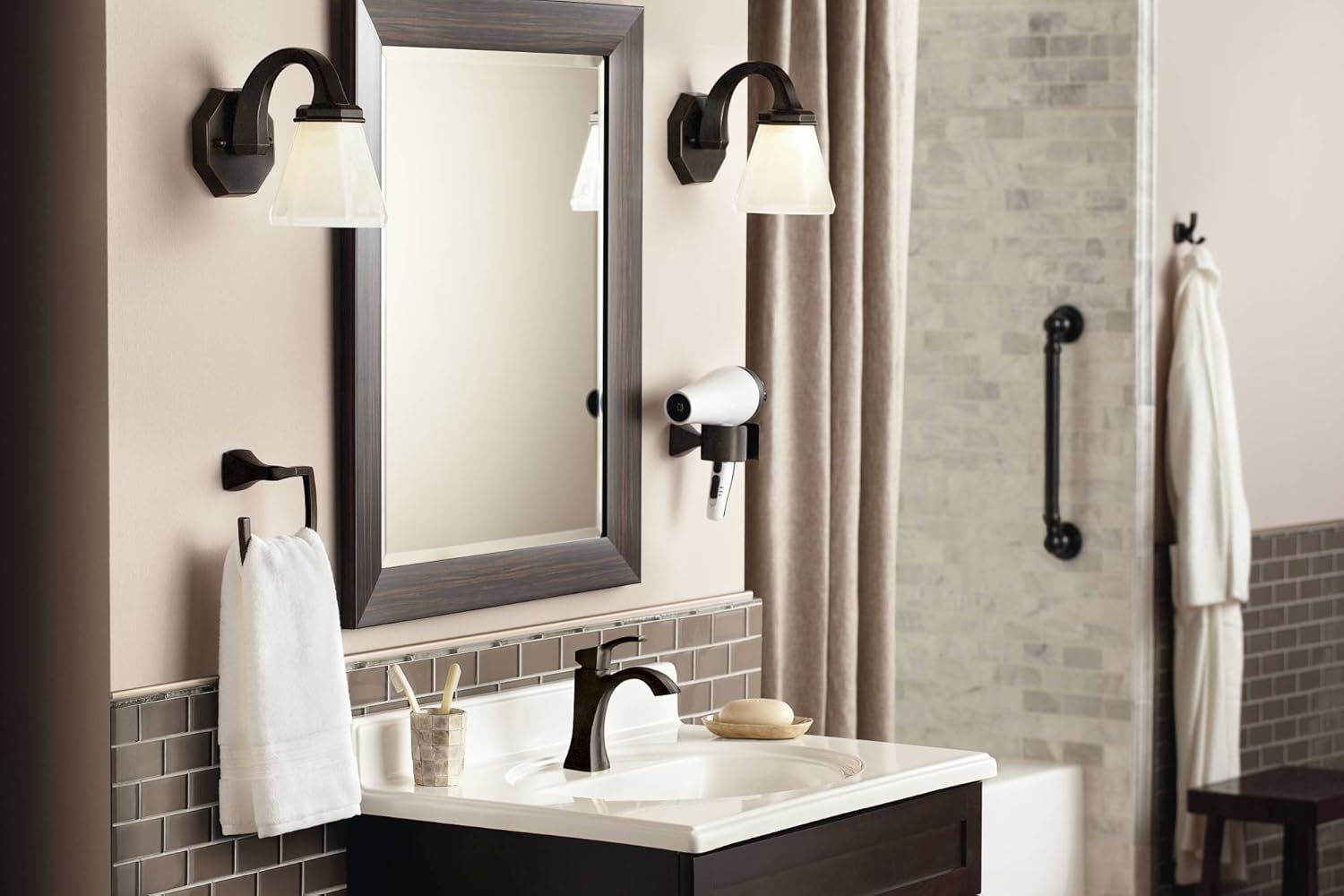 Moen YB5103ORB Voss Double Robe Hook, Oil-Rubbed Bronze - Bath Towel Hooks - 
