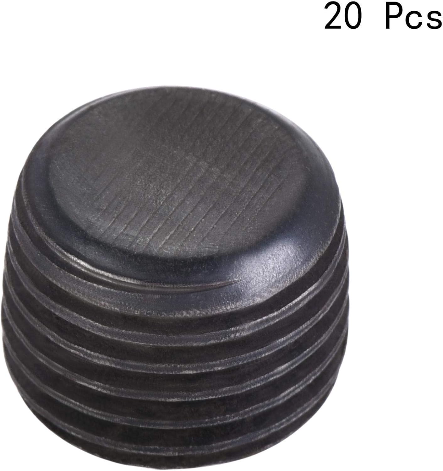 sourcing map Carbon Steel Internal Hex Thread Socket Pipe Plug, 1/4PT Male Thread Black Pipe Cap - Image 4