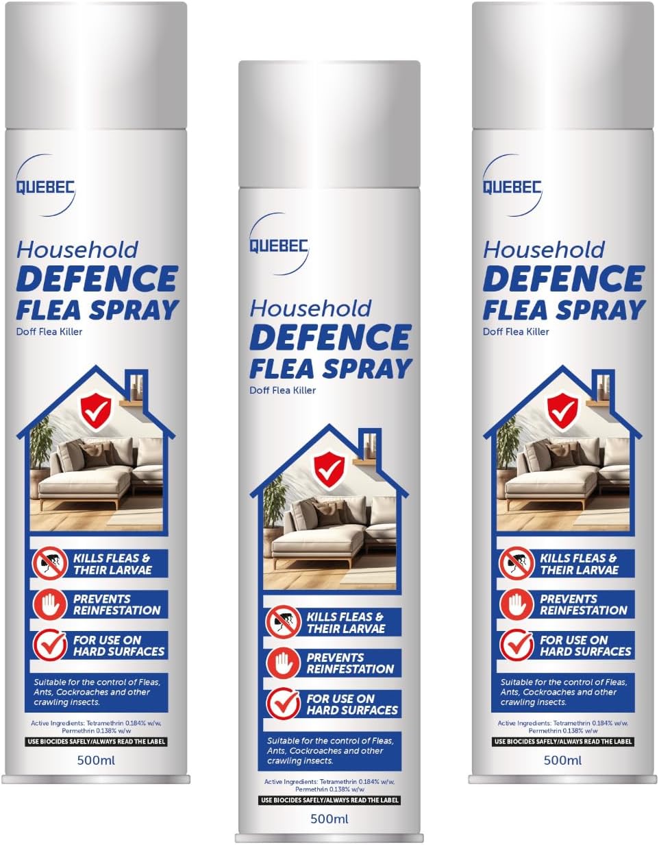 Quebec Household Flea Spray 500ML for Home Flea Tick Bed Bug Insects