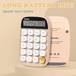 VEWINGL Calculator,Beige Calculator Cute 10 Digit