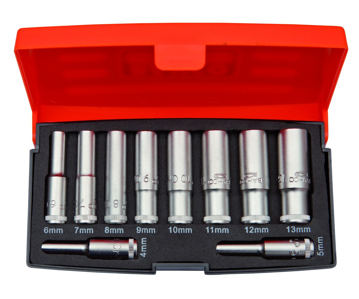 S0810L 1/4in Drive Deep Socket Set of 10 Metric