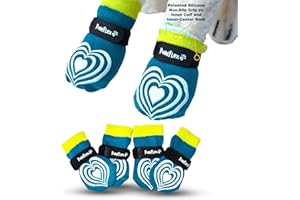 Medical Therapeutic Double Sided Non-Slip Cotton Dog Socks | PawFlex Comfy Pawz Silicone Grip on Inner Cuff No Twisting or Sliding Off | Senior & Disabled Dog Traction Control |Pet Paw Protection